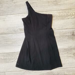 Outdoor Voices Tennis Dress Size S Women Black Stretch One Shoulder Athletic